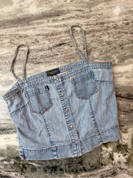 Lauren Ralph Lauren Tops - Vintage Lauren Ralph Lauren Blue Denim Button-Front Cami Top
